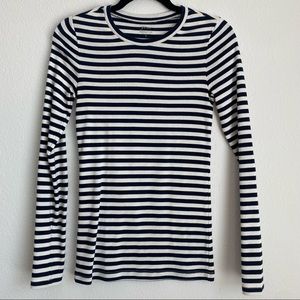Navy Striped J. Crew Perfect Fit Long Sleeve T-Shirt